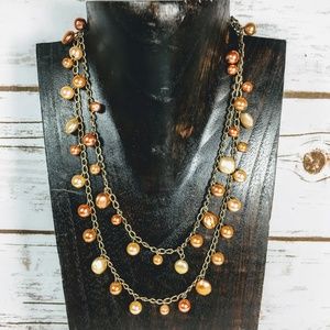 Vintage Brown Simulated Freshwater Pearl Necklace